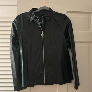 Zara faux leather top